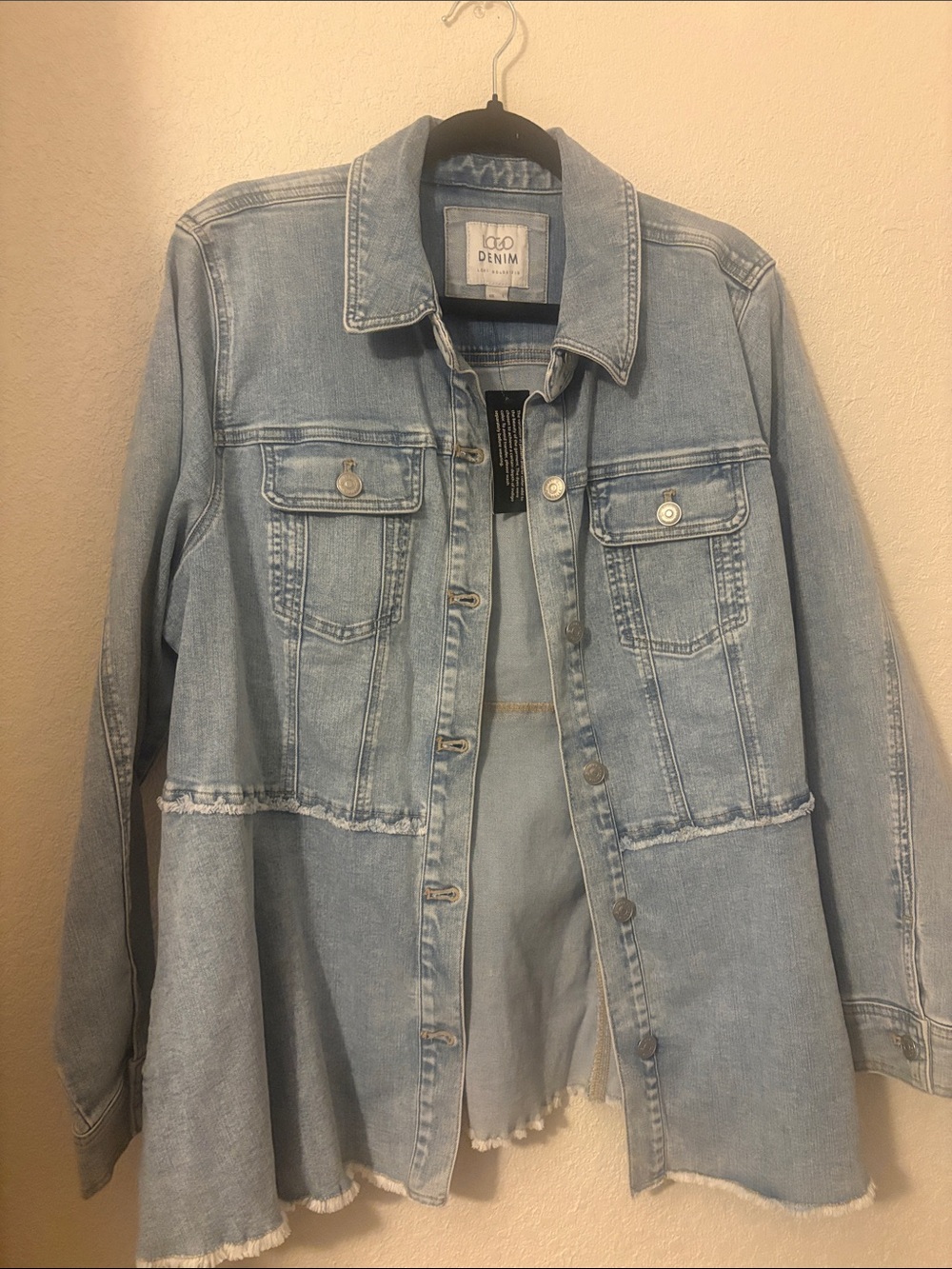 Women’s Light Blue Denim Peplum Jacket by